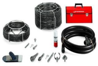 Rothenberger R 600 dugul�selh�r�t�, csatornatiszt�t�, lefoly�tiszt�t� g�p tartoz�kai.